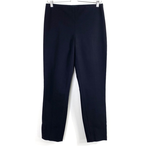 THEORY Snap Leggings Double Stretch Pants In Black Size 8 New with Tag - Picture 2 of 9